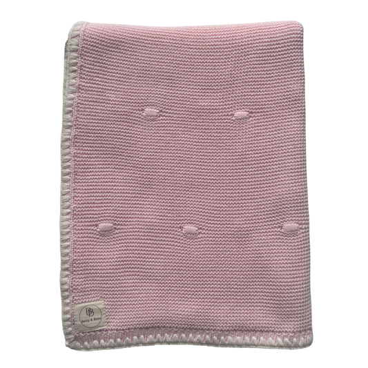 Ramona - Organic Cotton Knitted Blanket - Peony