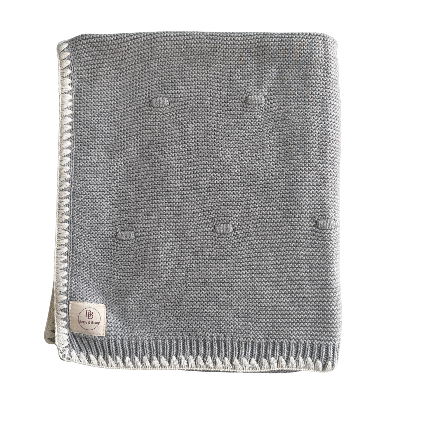 Ramona - Organic Cotton Knitted Blanket - Dove Grey