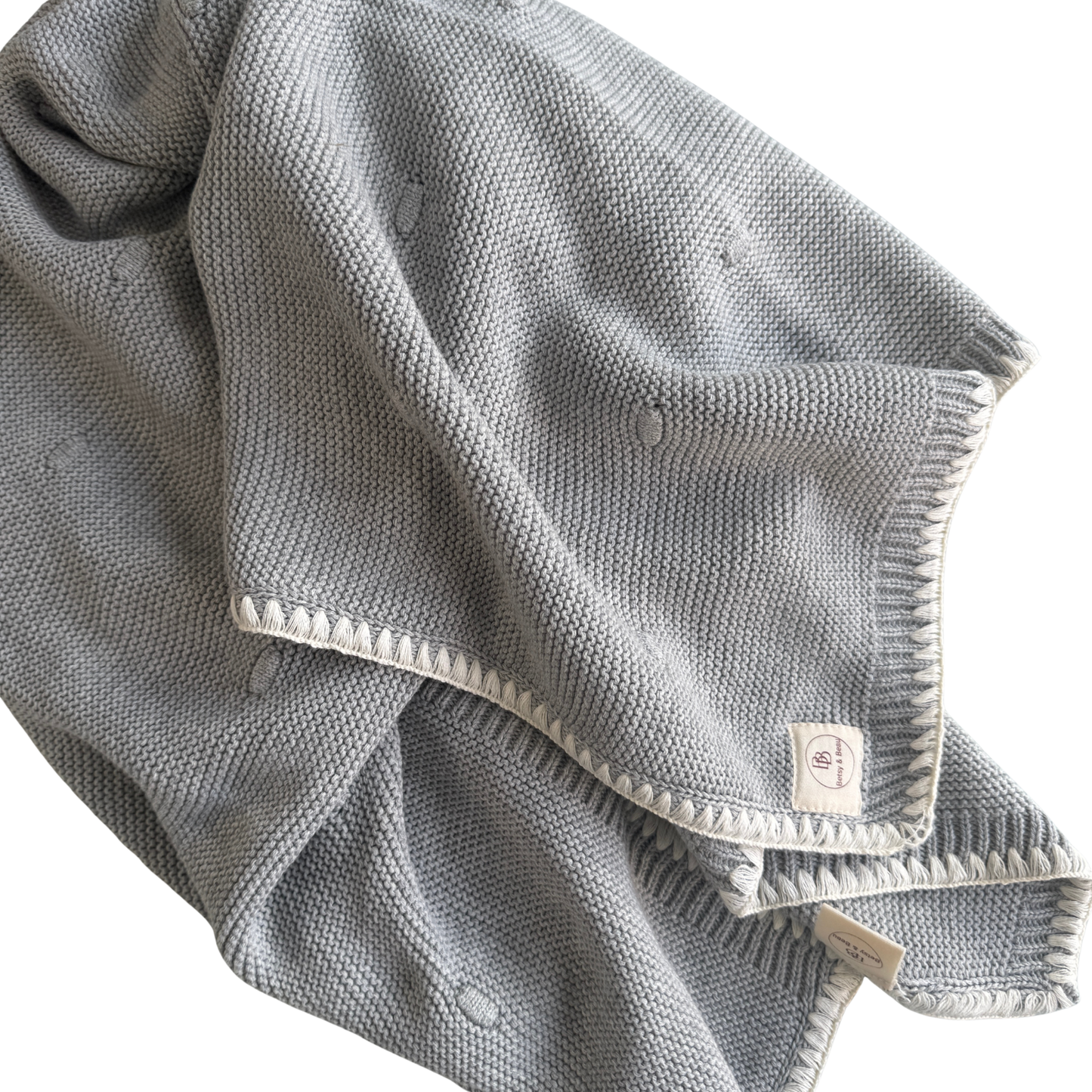 Ramona - Organic Cotton Knitted Blanket - Dove Grey