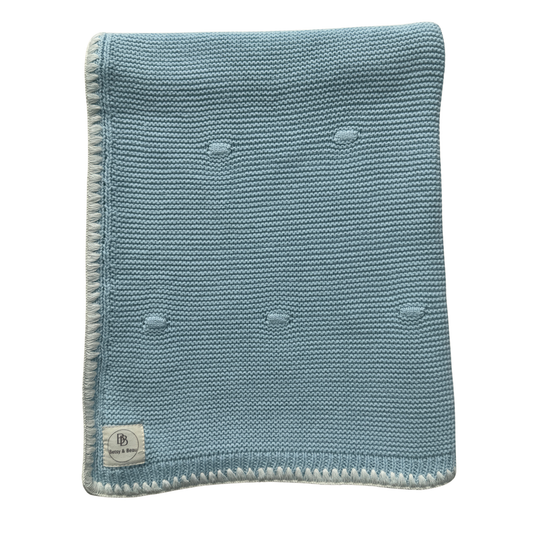 Ramona - Organic Cotton Knitted Blanket - Ocean