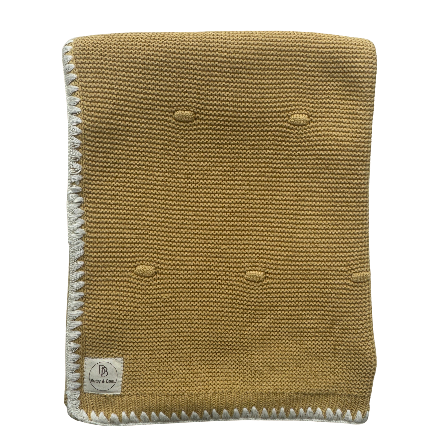 Ramona - Organic Cotton Knitted Blanket - Spiced Ochre