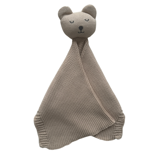 Arely - Organic Cotton Knitted Bear Snuggler - Oatmeal -  Back in Stock