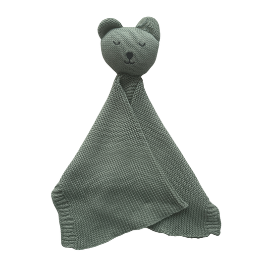 Arely - Organic Cotton Knitted Bear Snuggler - Sage