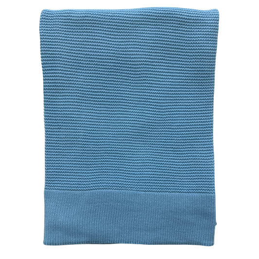Arely - Organic Cotton Knitted Blanket - Sapphire
