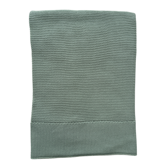 Arely - Organic Cotton  Knitted Blanket - Sage