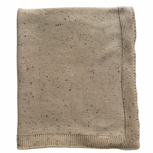 Pablo - Signature Collection - Organic Cotton Knitted Blanket - Speckled Stone