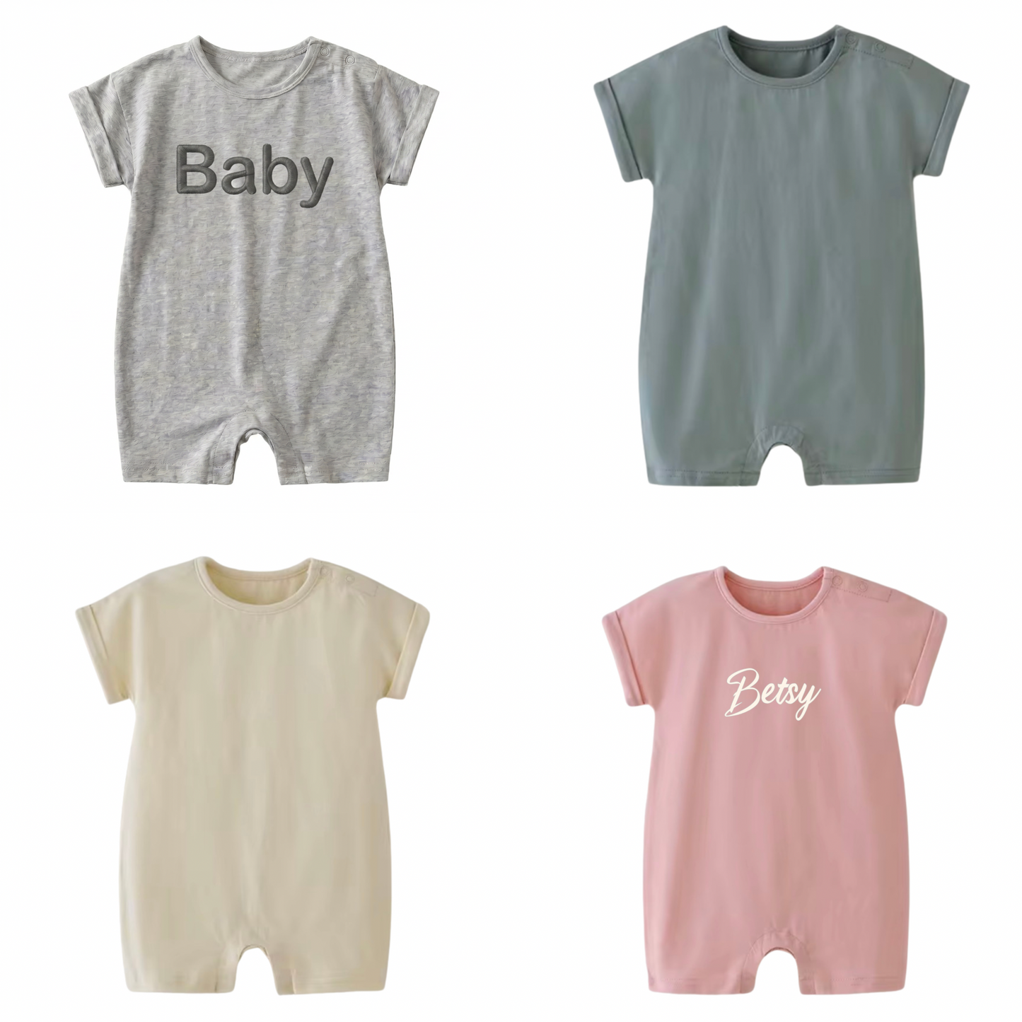 Organic Cotton Romper – Soft, Practical & Personalised -  Pearl