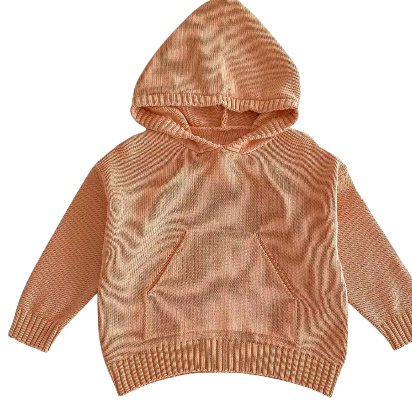 Personalised Solid Knit Cotton Hoodie - Salmon