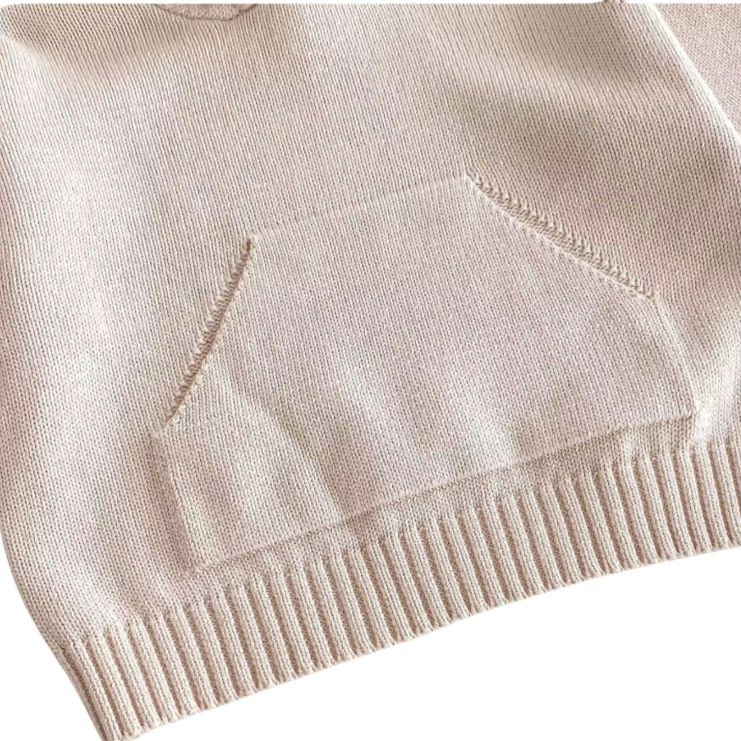 Personalised Solid Knit Cotton Hoodie - Light Beige