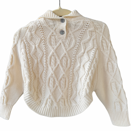 Personalised Cable Knit Cotton Hoodie - Cotton Cream