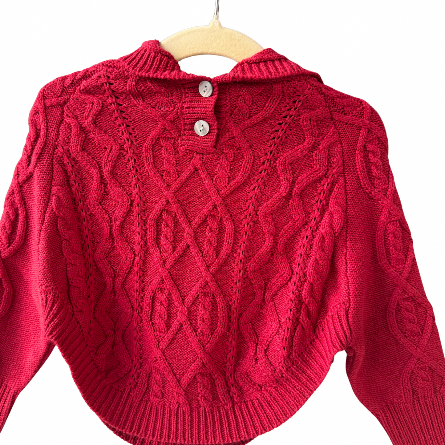 Personalised Cable Knit Cotton Hoodie - Vintage Ruby