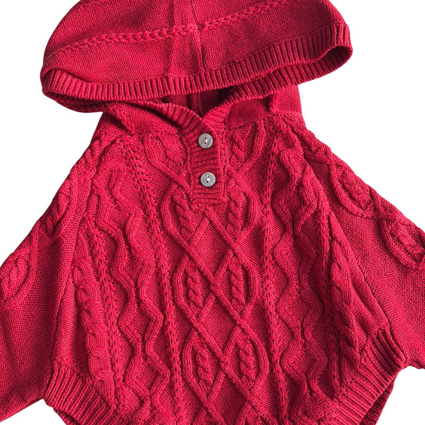 Personalised Cable Knit Cotton Hoodie - Vintage Ruby