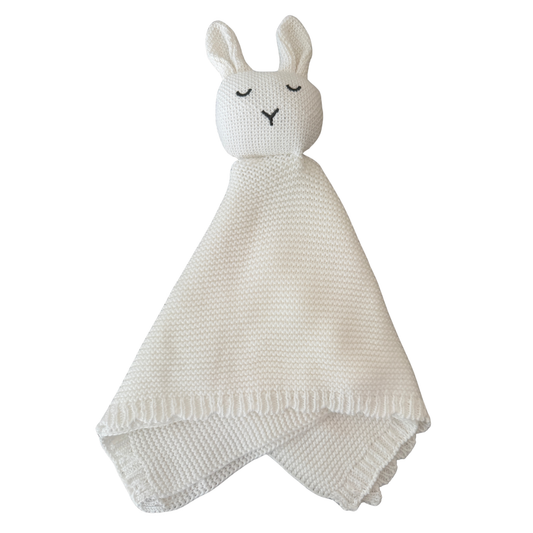 Arely - Organic Cotton Knitted Bunny Snuggler - Soft Cloud White