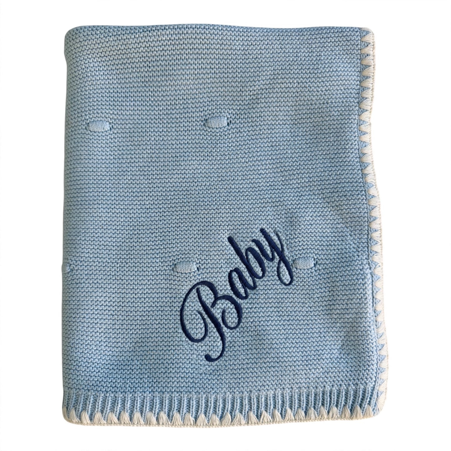 Ramona - Personalised Organic Cotton Knitted Blanket - Ocean
