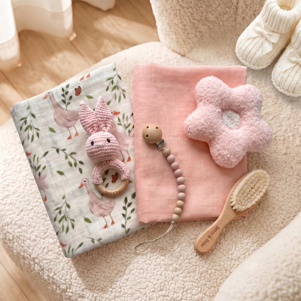 Personalised Peony Dreams Newborn Gift Set - Luxury Baby Box - Out of Stock