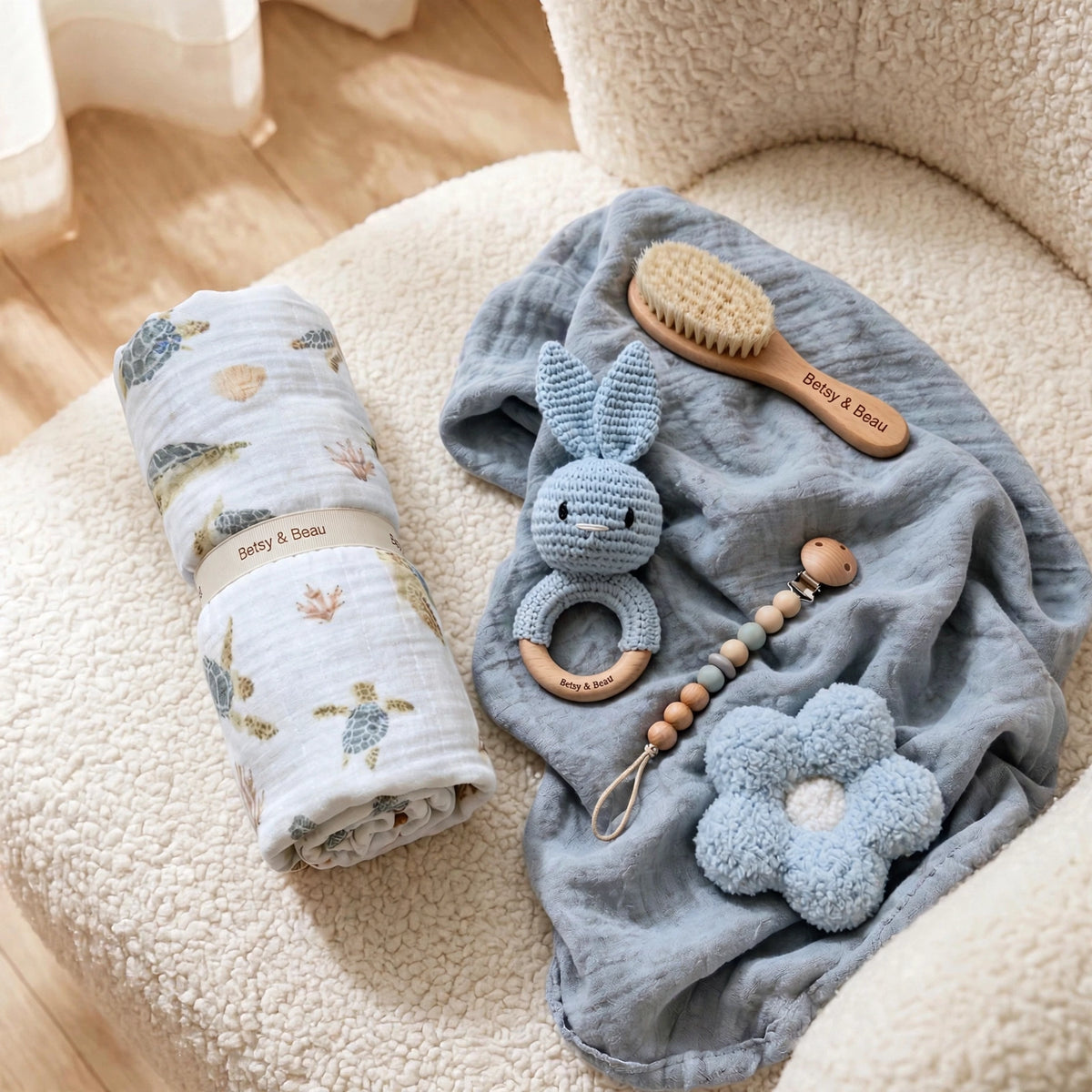 Personalised Ocean Dreams Gift Set - Newborn Gift Set - Luxuury Baby Box