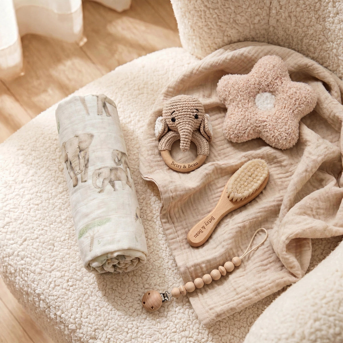 Personalised Elephant Dreams Newborn Gift Set - Luxury Baby Box