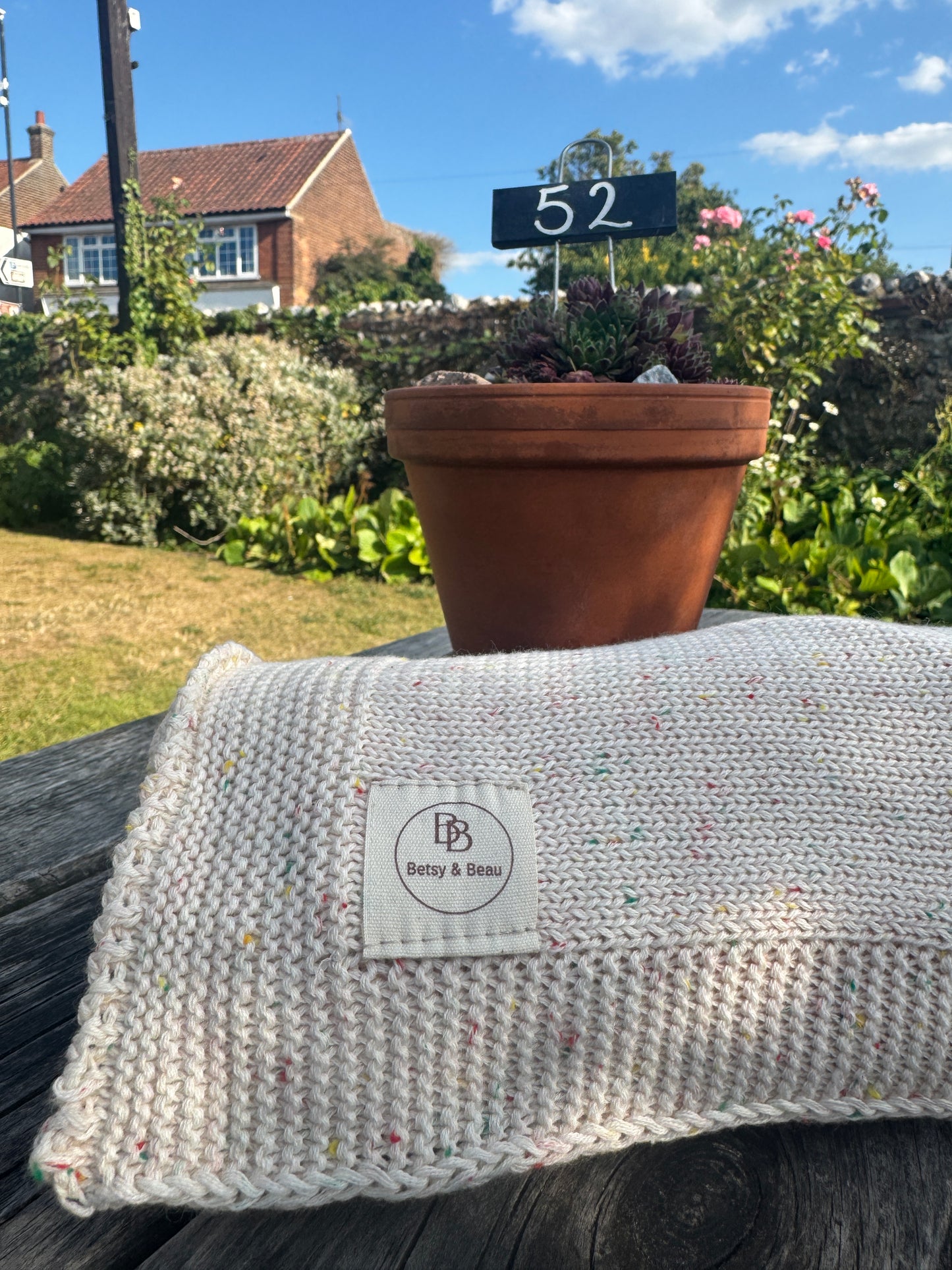 Pablo - Essentials Collection - Organic Cotton Knitted Blanket - Confetti Ivory