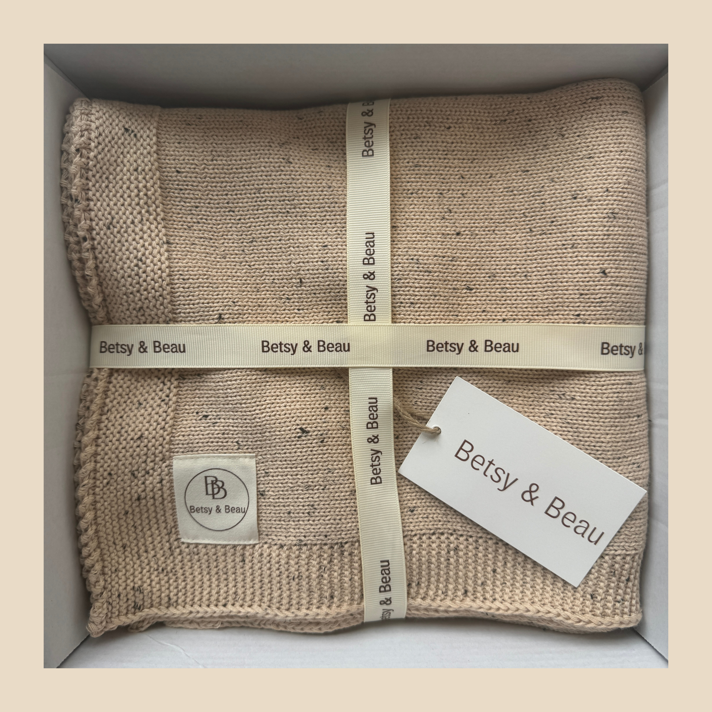 Pablo - Essentials Collection - Organic Cotton Knitted Blanket - Speckled Stone