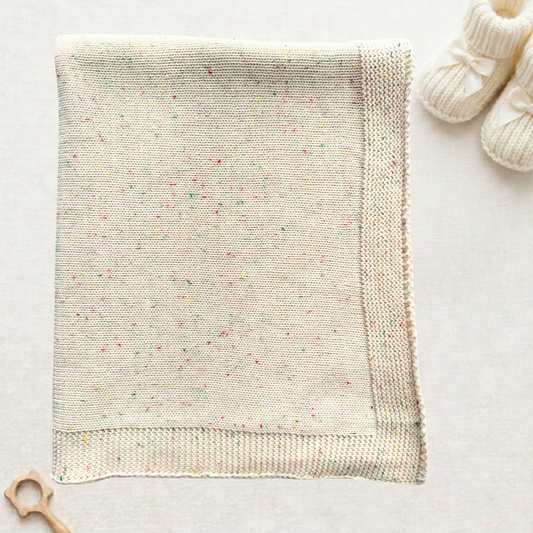 Pablo - Signature Collection - Organic Knitted Blanket - Confetti Ivory