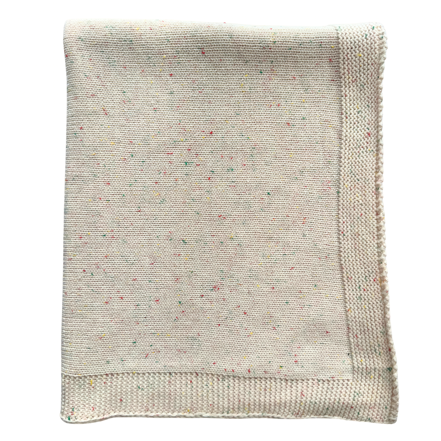 Pablo Signature Collection - Personalised Organic Cotton Knitted Blanket - Confetti Ivory