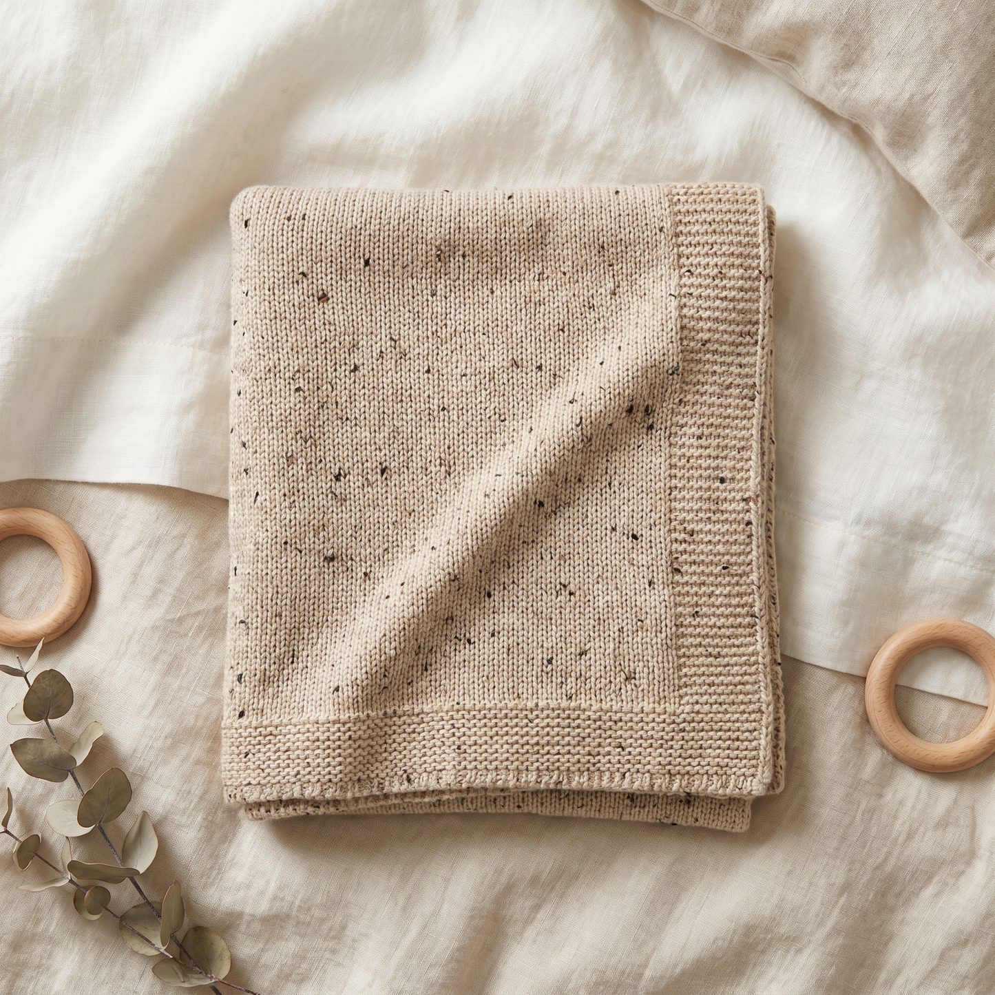 Pablo - Signature Collection - Organic Cotton Knitted Blanket - Speckled Stone