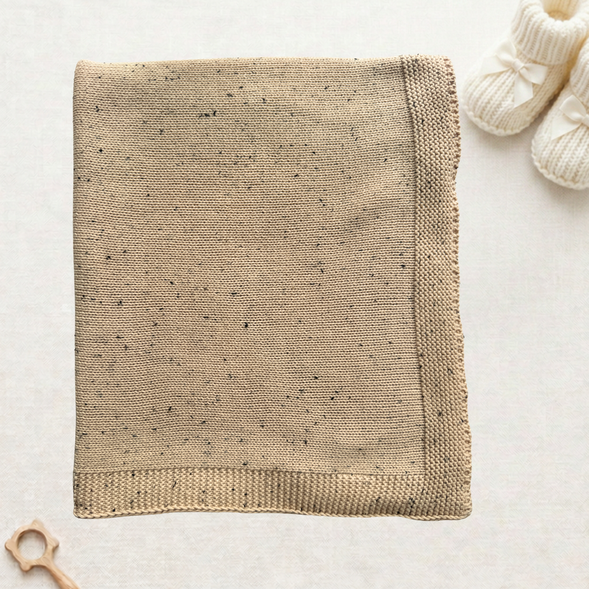 Pablo - Signature Collection - Organic Cotton Knitted Blanket - Speckled Stone