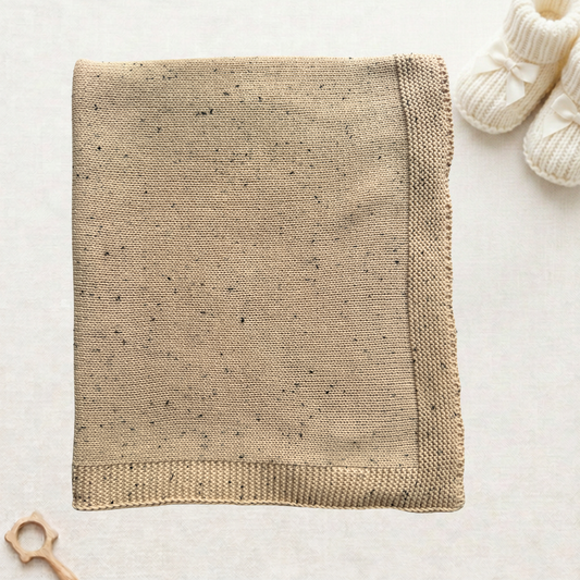 Pablo - Signature Collection - Organic Cotton Knitted Blanket - Speckled Stone