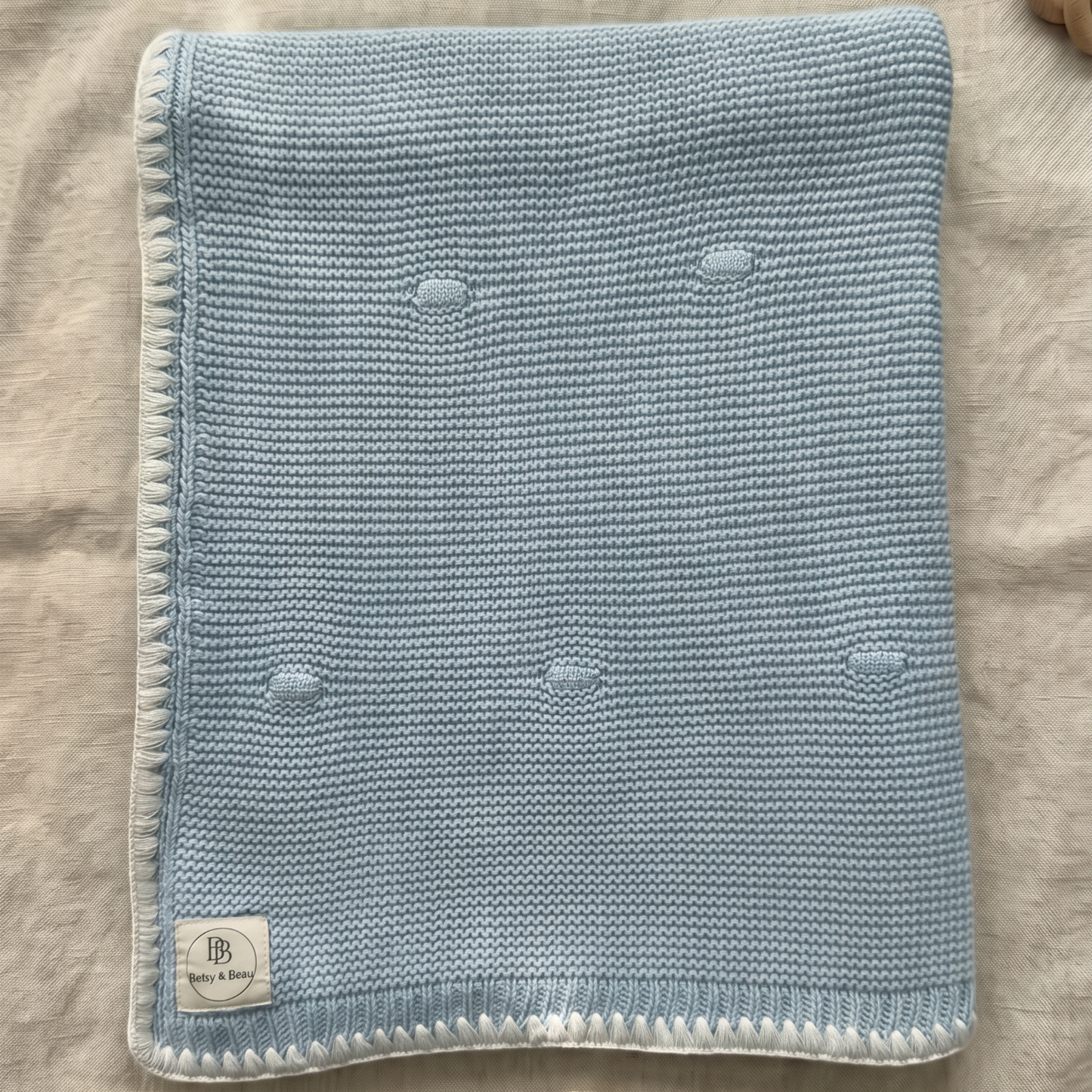 Ramona - Personalised Organic Cotton Knitted Blanket - Ocean
