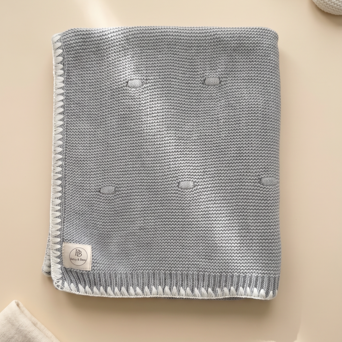 Ramona - Organic Cotton Knitted Blanket - Dove Grey