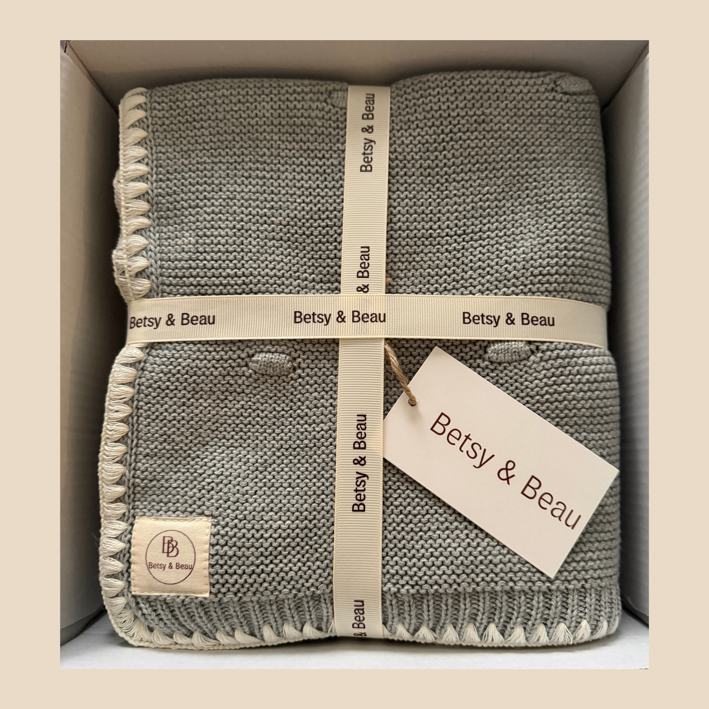 Ramona - Organic Cotton Knitted Blanket - Dove Grey