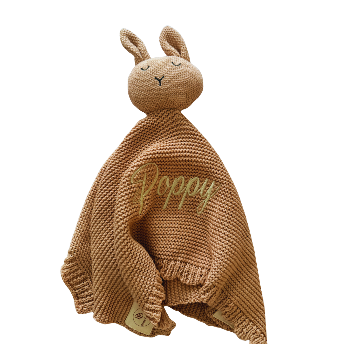 Arely - Personalised Organic Cotton Knitted Bunny Snuggler - Rose