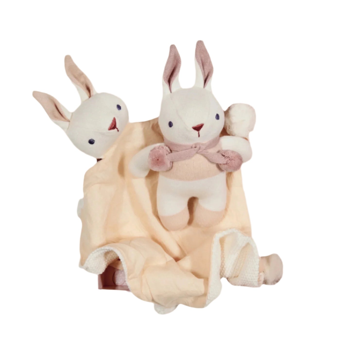 Bunny Cream Gift Set - Organic Rattle & Comforter